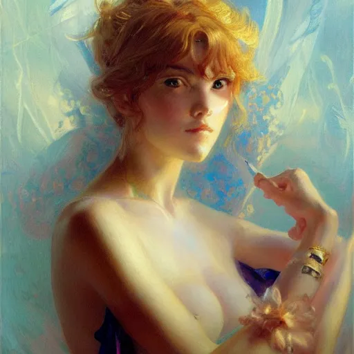 Prompt: a portrait of beautiful anime girl, painting by gaston bussiere, craig mullins, j. c. leyendecker