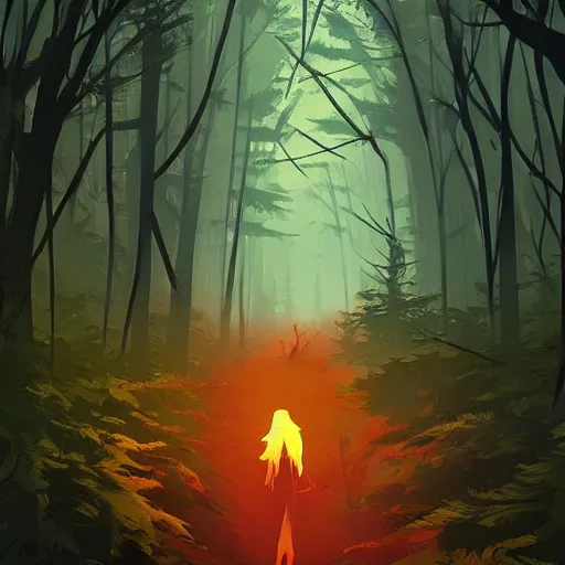 Prompt: painting giant monsters in a dark, scary forest at night smooth face median photoshop filter cutout vector, behance hd by jesper ejsing, by rhads, makoto shinkai and lois van baarle, ilya kuvshinov, rossdraws global illumination