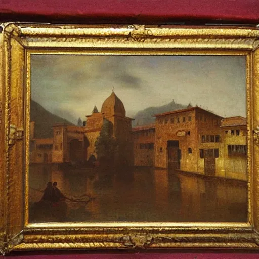 Prompt: a rembrandt painting of khanyar srinagar