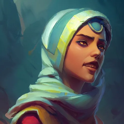 Image similar to profile portrait, maya ali mage, gloomhaven, dynamic lighting, gaudy colors, octane render aesthetic, matte painting concept art, official fanart behance hd artstation by jesper ejsing, by rhads and makoto shinkai and lois van baarle and ilya kuvshinov and rossdraws