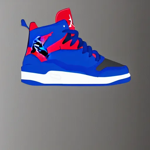 Image similar to jordan sneakers based off spiderman