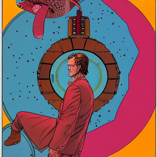 Image similar to matt smith retro minimalist portrait moebius starwatcher comic by jean giraud, 8 k