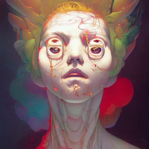 Image similar to prompt : figurative unique portrait soft light painted by james jean and katsuhiro otomo and erik jones, inspired by akira anime, smooth face feature, intricate oil painting, high detail illustration, sharp high detail, manga and anime 1 9 9 9