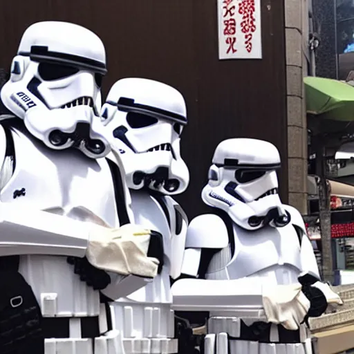 Image similar to “ storm troopers on holiday in japan ”