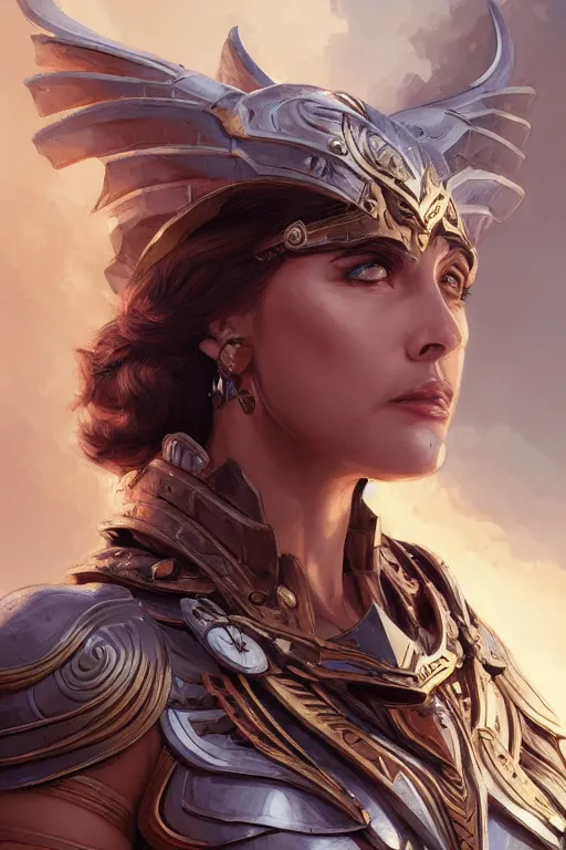 Image similar to amazon valkyrie athena, d & d, fantasy, portrait, highly detailed, headshot, digital painting, trending on artstation, concept art, sharp focus, illustration, art by artgerm and greg rutkowski and magali villeneuve