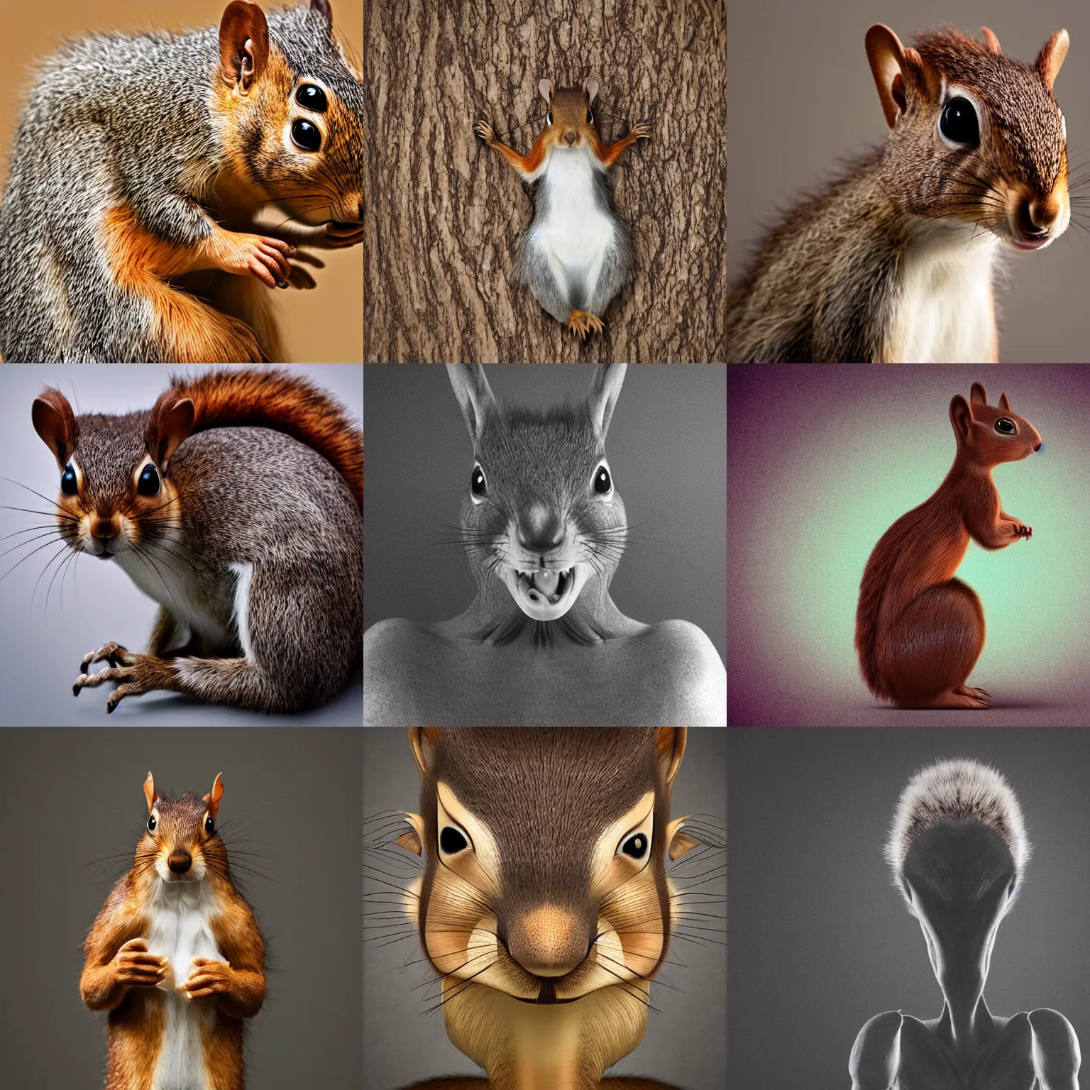 Prompt: studio photograph of an alien animal that resembles squirrel