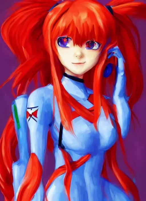 Image similar to very beautiful and cute Asuka Langley from neon genesis evangelion as a real slavic person by Ross Tran, trending on Instagram, 8k, 4k