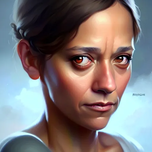 Prompt: a fantasy style portrait painting of rashida jones hybrid in the oil painting unreal 5 daz. rpg portrait, extremely detailed artgerm greg rutkowski vladimir volegov