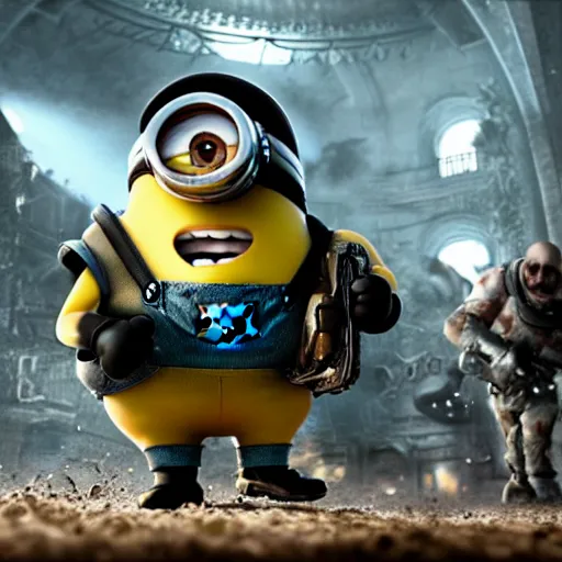 Minions from ((Despicable Me)) in 'Gears of War', | Stable Diffusion ...