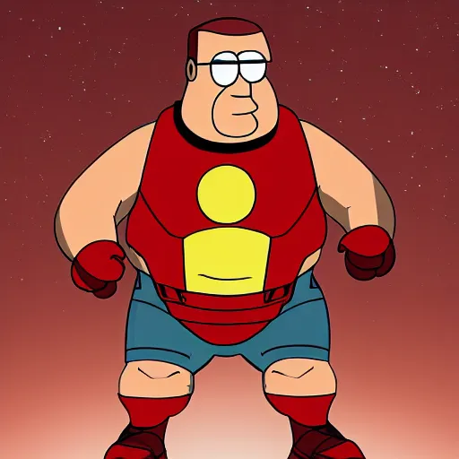 Image similar to peter griffin as ironman, 4 k, high detail, high - resolution photograph, professional photography, ultra - detail