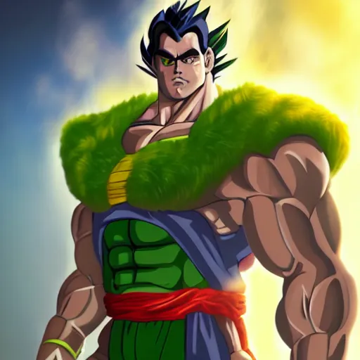 Prompt: henry cavill as broly from dragonball z, au naturel, hyper detailed, digital art, trending in artstation, cinematic lighting, studio quality, smooth render, unreal engine 5 rendered, octane rendered, art style by klimt and nixeu and ian sprigger and wlop and krenz cushart