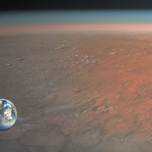 Prompt: a futuristic picture of terraformed mars in 2050