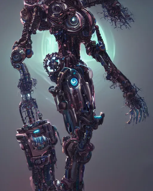 Prompt: benevolent cyborg necromancer, artificial intelligence, scifi, futuristic, highly detailed, trending on artstation, advanced technology, art by vitaly bulgarov and nivanh chanthara and lance wilkinson