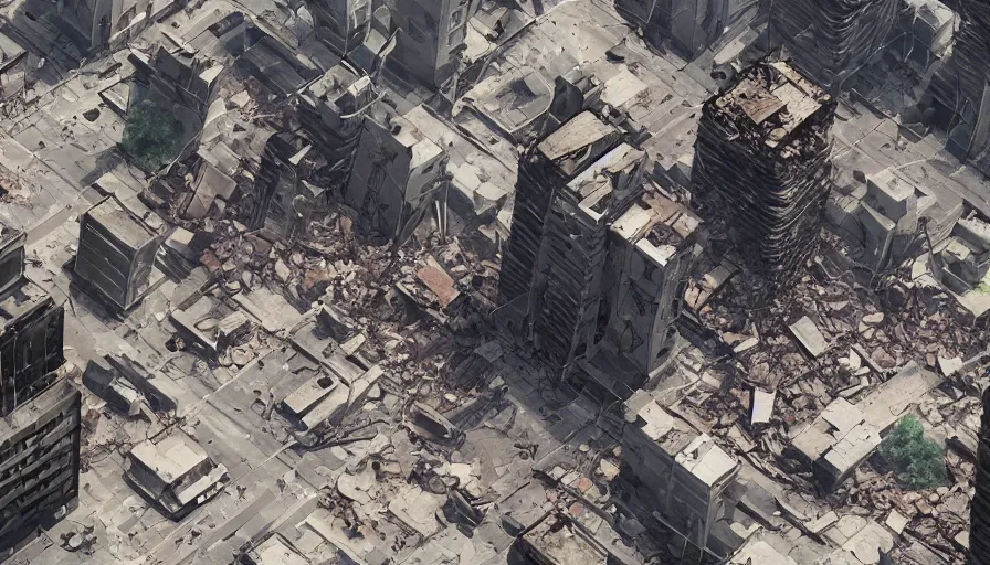 Prompt: human view of an earthquake in los angeles streets with buildings collapsing, hyperdetailed, artstation, cgsociety, 8 k