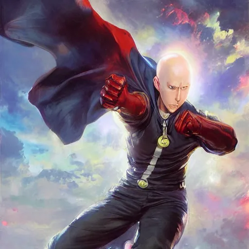 Prompt: one punch man by daniel gerhartz