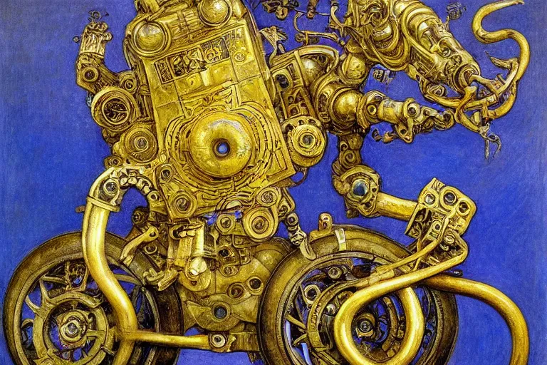 Image similar to ornate mechanical robot rat, by annie swynnerton and diego rivera and elihu vedder, symbolist, dramatic lighting, elaborate geometric ornament, art brut, soft cool colors, smooth, sharp focus, extremely detailed, adolf wolfli and ( donato giancola )