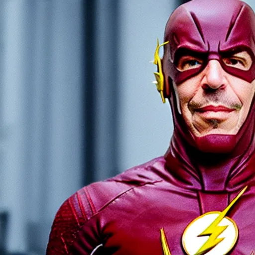 Image similar to jeffrey epstein as the flash, 8 k