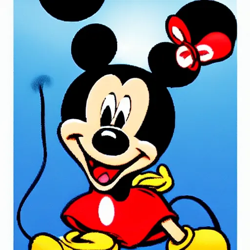 Image similar to mickeymouse as a mignon cartoon, comic