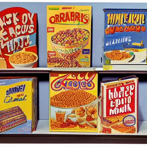 Image similar to photograph of a cereal box from 1 9 7 0 s