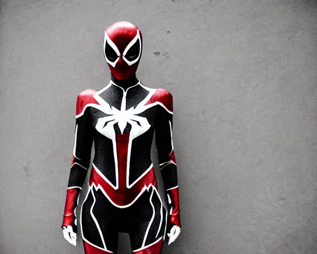 Image similar to iron spider suit, lomography lady grey