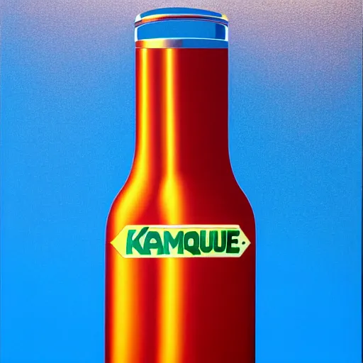 Image similar to chrome soda bottle by shusei nagaoka, kaws, david rudnick, airbrush on canvas, pastell colours, cell shaded, 8 k