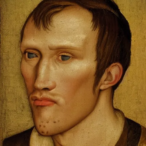 Image similar to A 15th century medieval renaissance oil painting of Jerma985, portrait of Jerma985, grainy, realistic, very realistic, hyperrealistic, highly detailed, very detailed, extremely detailed, very neat, very epic, very cool, detailed, trending on artstation