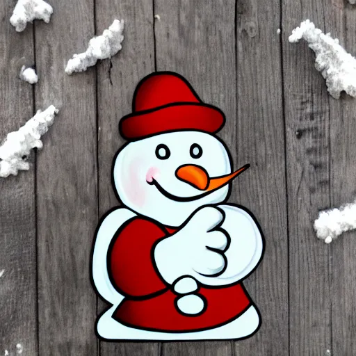 Prompt: frosty the snowman screaming