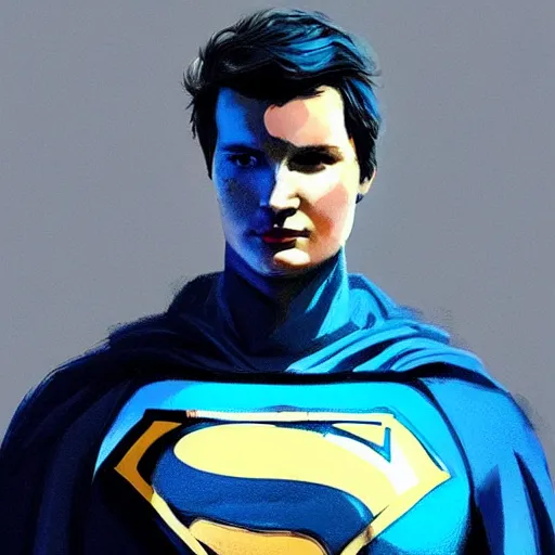 Prompt: portrait of a superhero by greg rutkowski, he looks like ansel elgort, he is wearing a blue and white kevlar gear with a cape, highly detailed portrait, digital painting, artstation, concept art, smooth, sharp foccus ilustration, artstation hq