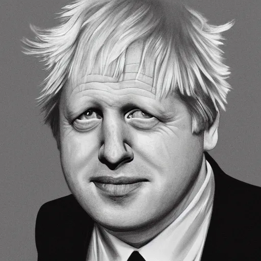 Prompt: Boris Johnson by David Shrigley