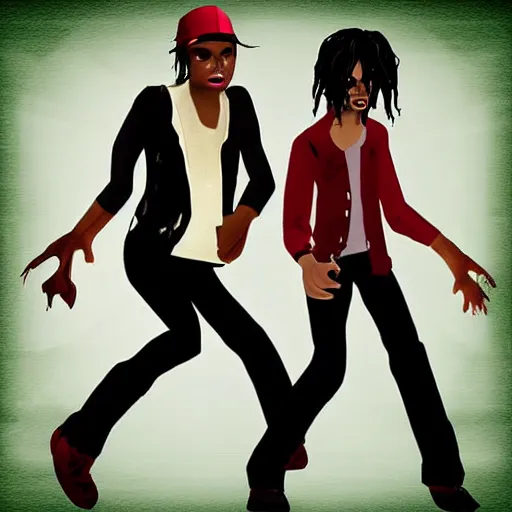 Image similar to michael jackson as left 4 dead hunter pehr horberg style