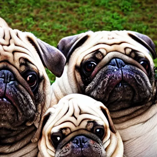 Prompt: a Walrus-Pug Hybrid, A Walrus that looks like a pug, huge tusks, afternoon hangout, good times photograph, candid