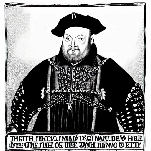 Prompt: henry viii playing death metal