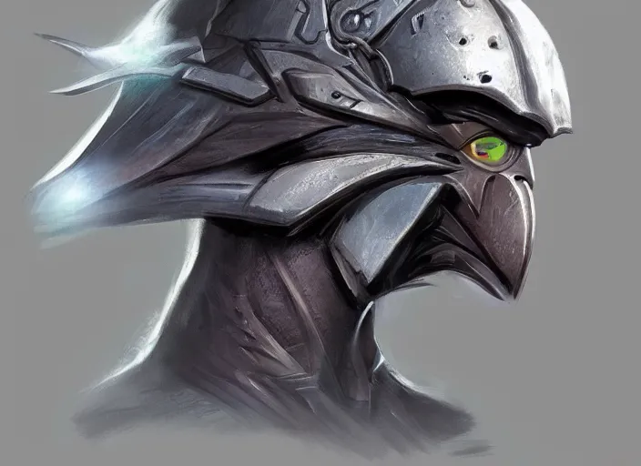 Prompt: portrait of raven themed helmet. concept art contest winner by christoph ferreira ( 2 0 0 7 ).