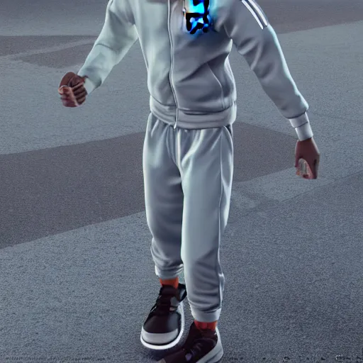 Prompt: among us ( videogame ) funny character with adidas tracksuit, 8 k, octane render, blender, artstation