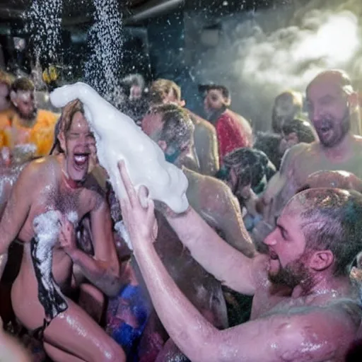 Image similar to bibemus at a foam party