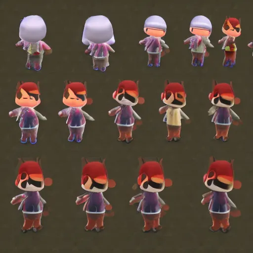 Image similar to anatomy study of animal crossing character in hell, pain, yeltsin