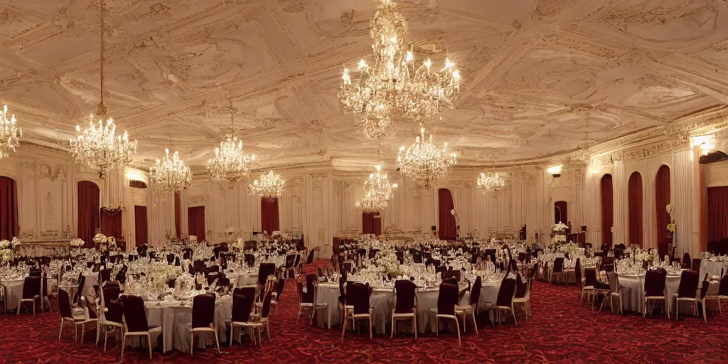 Prompt: interior palace ballroom, symmetrical, backdrop,