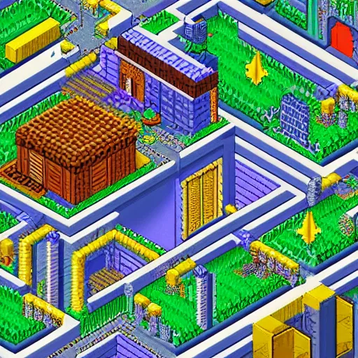 Image similar to 'isometric pixel art, soft lighting, pixel town, medieval Pixelated dragon , ultra detailed