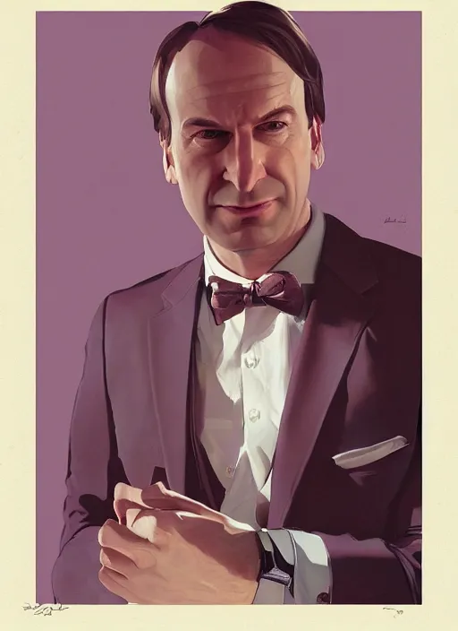 Image similar to portrait of saul goodman, portrait of saul goodman, portrait of saul goodman, lawyer clothing, painting by sargent and leyendecker, asymmetrical, intricate, elegant, matte painting, illustration,, by rhads, by greg rutkowski, by greg tocchini, by james gilleard, by joe fenton