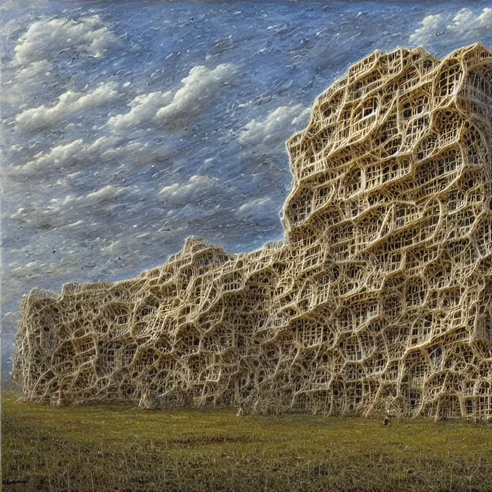 Image similar to a building in a landscape, by peter gric