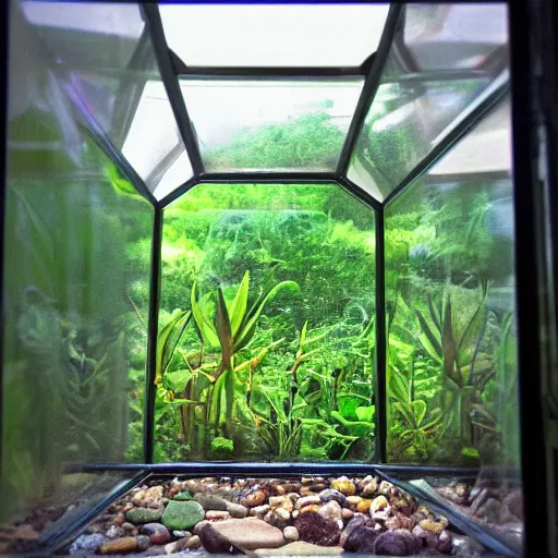 Image similar to inside a terrarium looking out