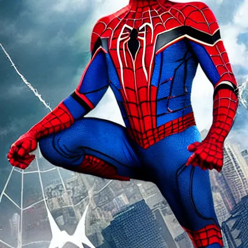 Image similar to spiderman as captain america, photo