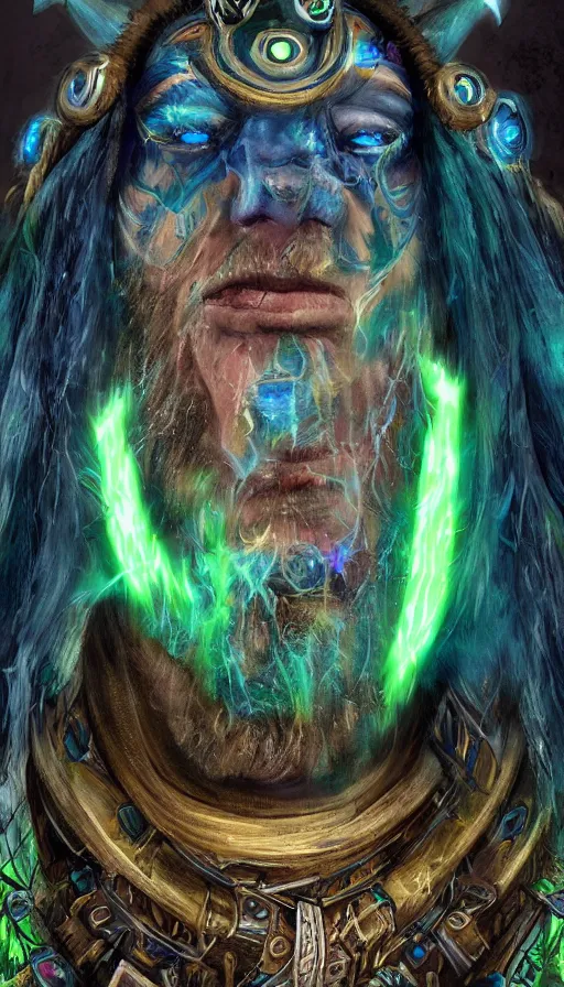 Image similar to portrait of a digital shaman, from warcraft