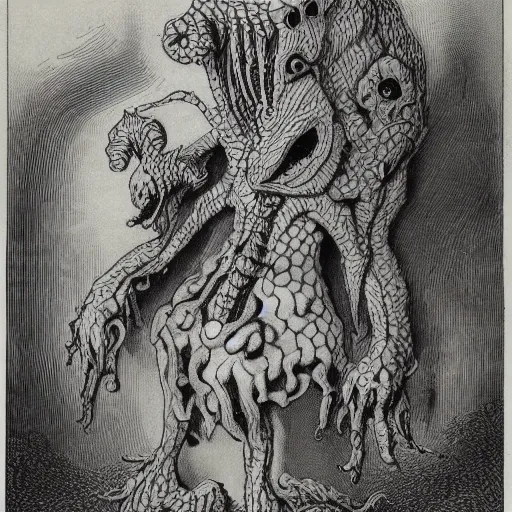 Image similar to bizarre bestiary of repressed unconscious emotional monsters and creatures