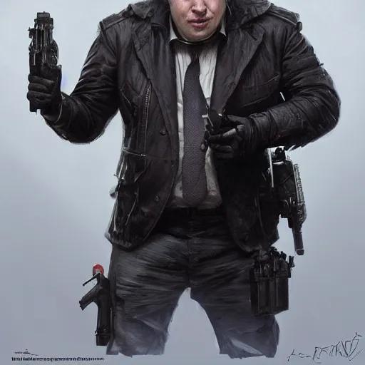 Image similar to Boris Johnson as Punisher, portrait, highly detailed, digital painting, artstation, concept art, sharp focus, illustration, cinematic lighting, art by artgerm and greg rutkowski and alphonse mucha