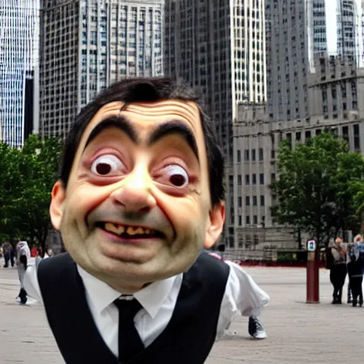 Prompt: Mr. Bean instead of the Chicago bean