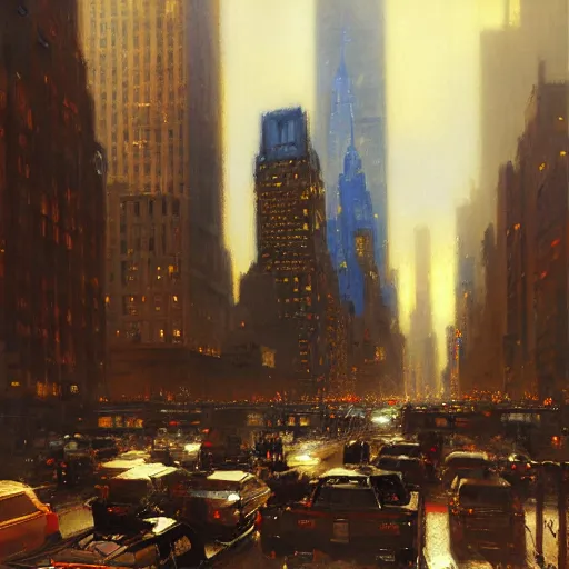 Image similar to city of modern new york. highly detailed painting by gaston bussiere, craig mullins, j. c. leyendecker