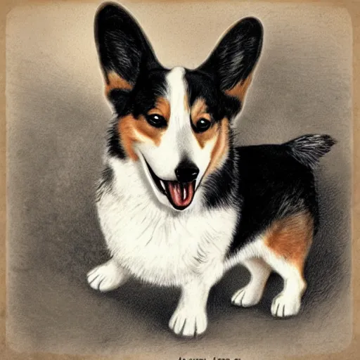 Prompt: a corgi vampire in the style of jean baptiste monge