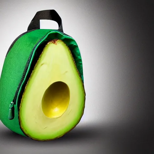 Image similar to avocado backpack, studio display, brilliant design