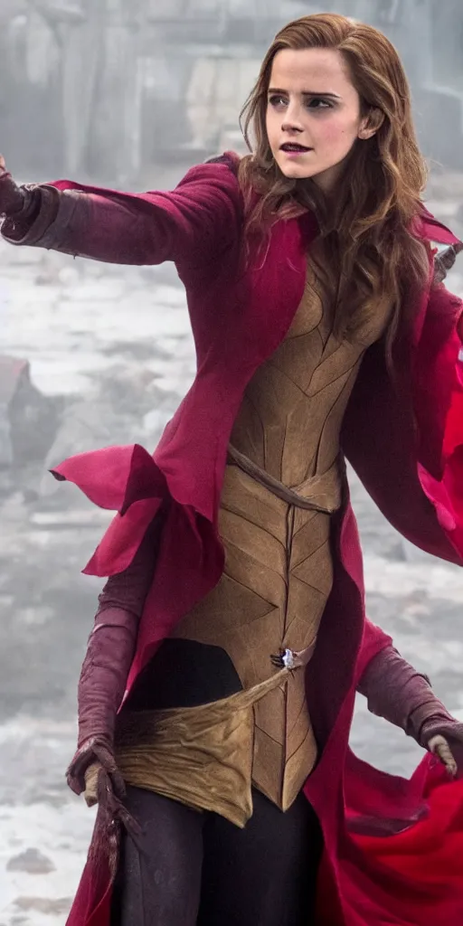 Image similar to Still of Emma Watson as Scarlett Witch